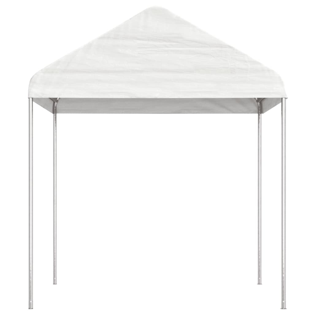 Prieel met dak 11,15x2,28x2,69 m polyetheen wit