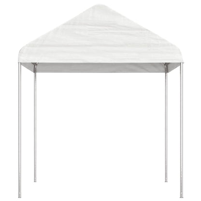 Prieel met dak 11,15x2,28x2,69 m polyetheen wit