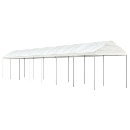 Prieel met dak 15,61x2,28x2,69 m polyetheen wit