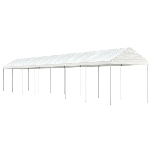 Prieel met dak 15,61x2,28x2,69 m polyetheen wit