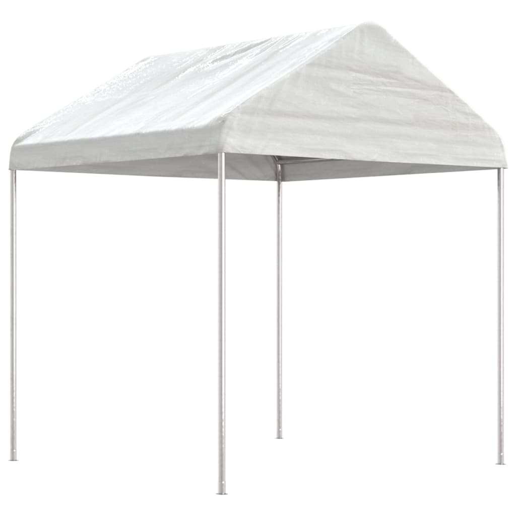Prieel met dak 15,61x2,28x2,69 m polyetheen wit