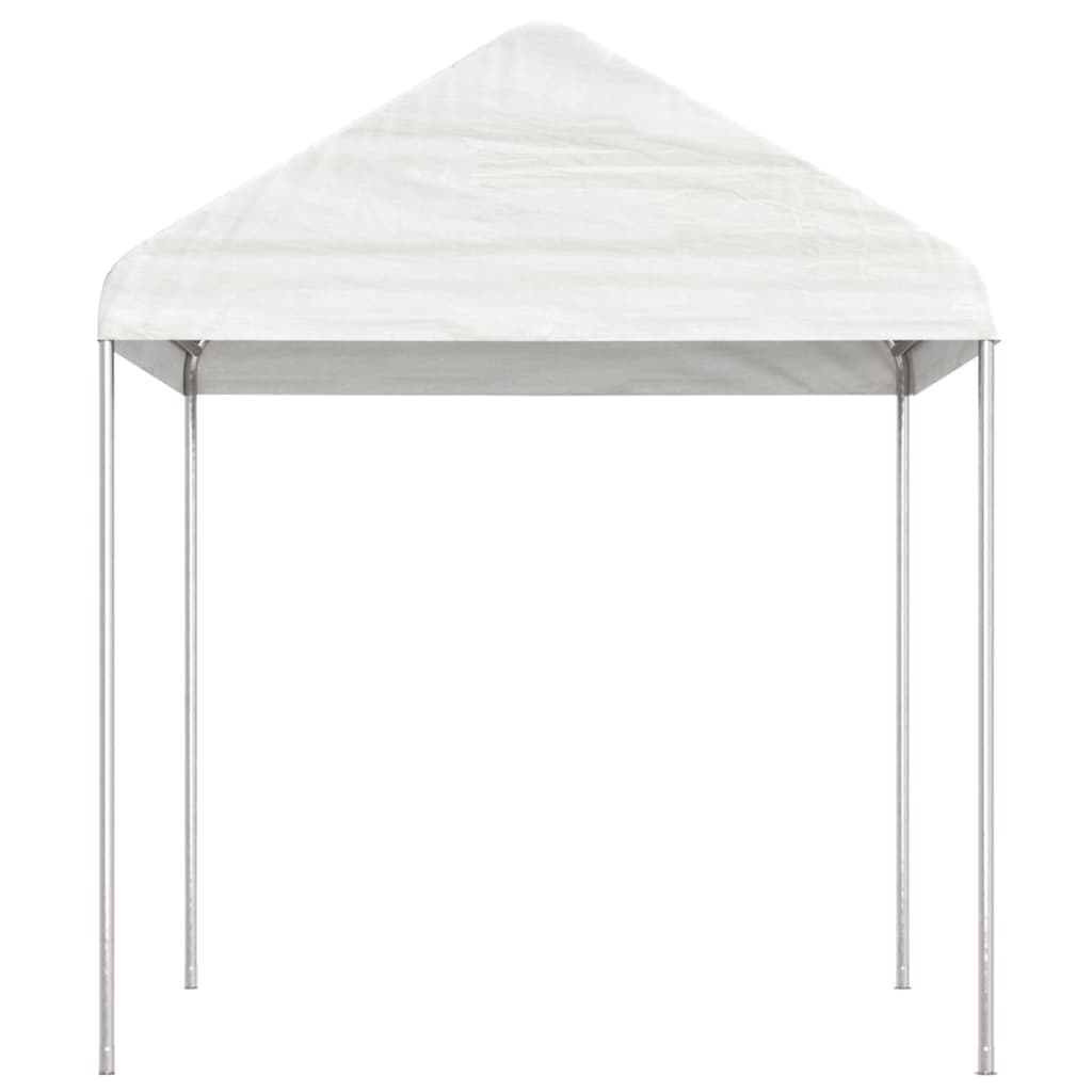 Prieel met dak 15,61x2,28x2,69 m polyetheen wit