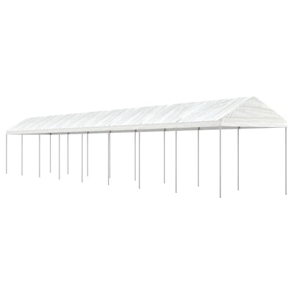 Prieel met dak 17,84x2,28x2,69 m polyetheen wit