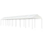 Prieel met dak 17,84x2,28x2,69 m polyetheen wit