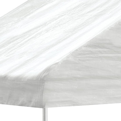 Prieel met dak 6,69x4,08x3,22 m polyetheen wit