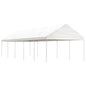 Prieel met dak 11,15x4,08x3,22 m polyetheen wit