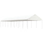 Prieel met dak 17,84x4,08x3,22 m polyetheen wit