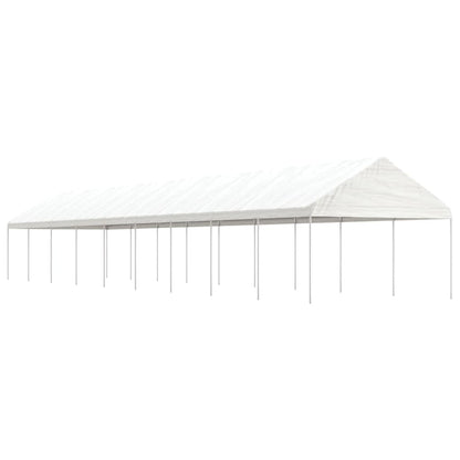 Prieel met dak 20,07x4,08x3,22 m polyetheen wit