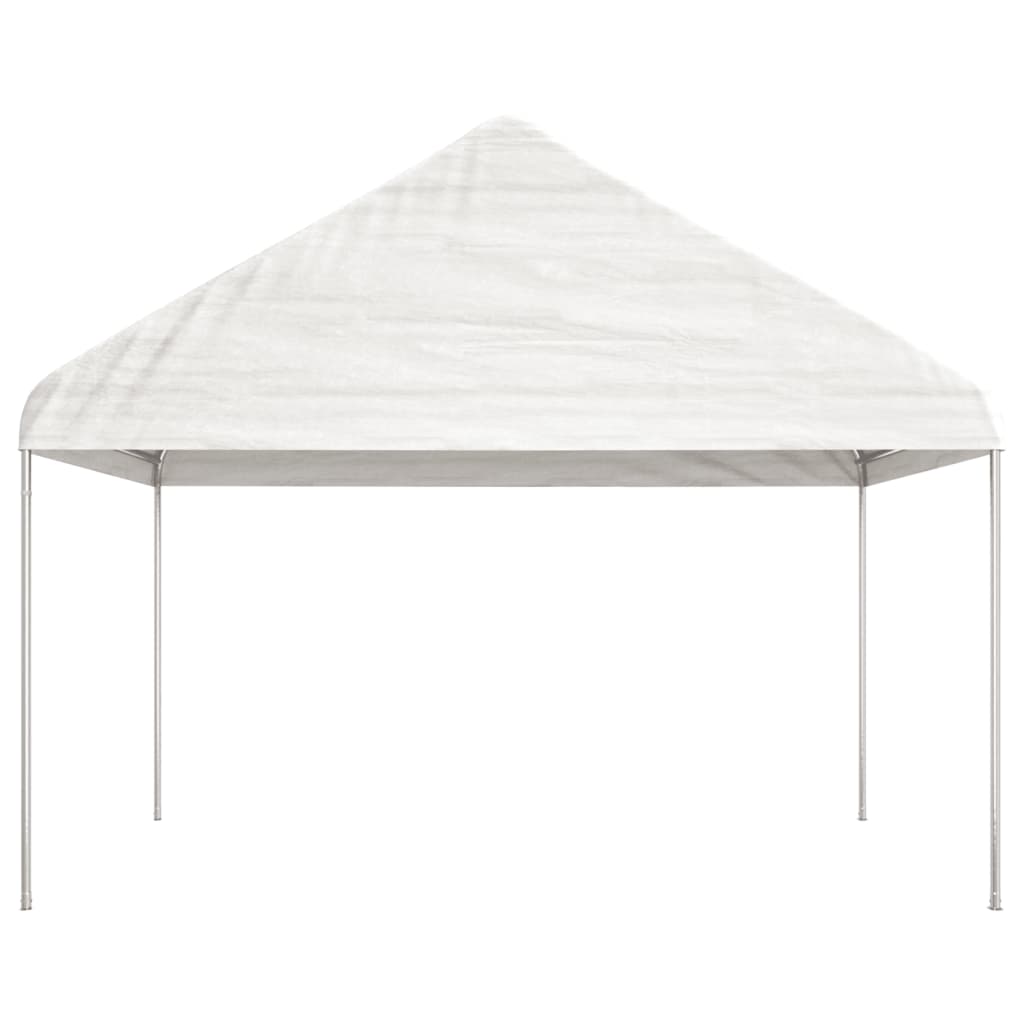 Prieel met dak 20,07x4,08x3,22 m polyetheen wit
