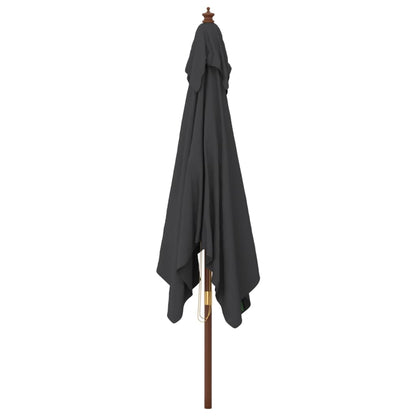 Parasol met houten paal 300x300x273 cm zwart