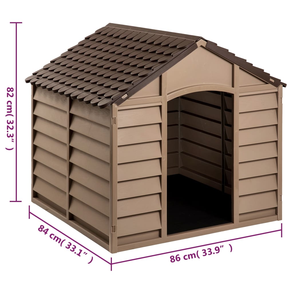 Hondenhok Polypropeen Bruin 86 x 84 x 82 cm