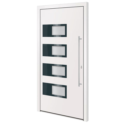 Voordeur 100x200 cm aluminium en PVC wit