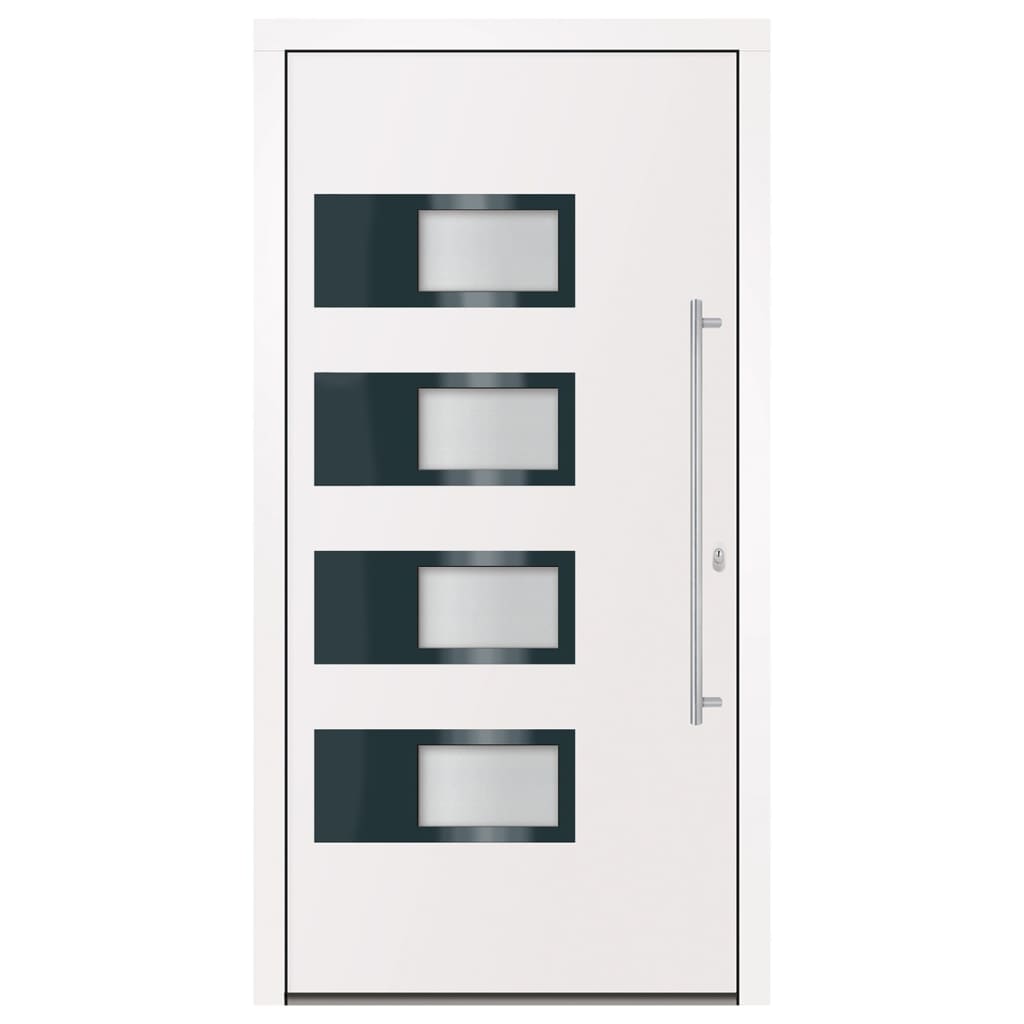 Voordeur 100x200 cm aluminium en PVC wit