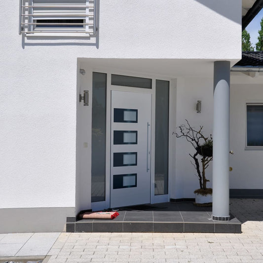 Voordeur 100x210 cm aluminium en PVC wit