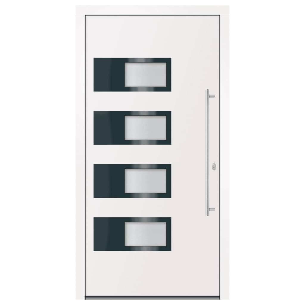 Voordeur 110x210 cm aluminium en PVC wit