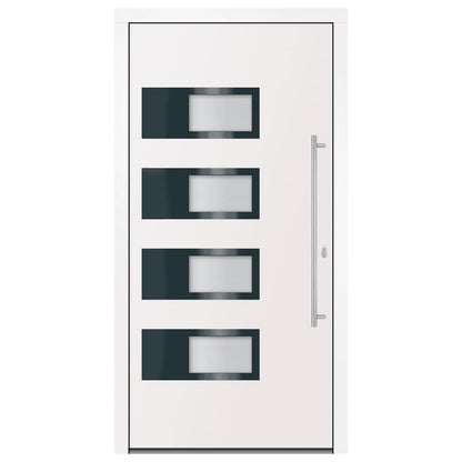 Voordeur 110x210 cm aluminium en PVC wit