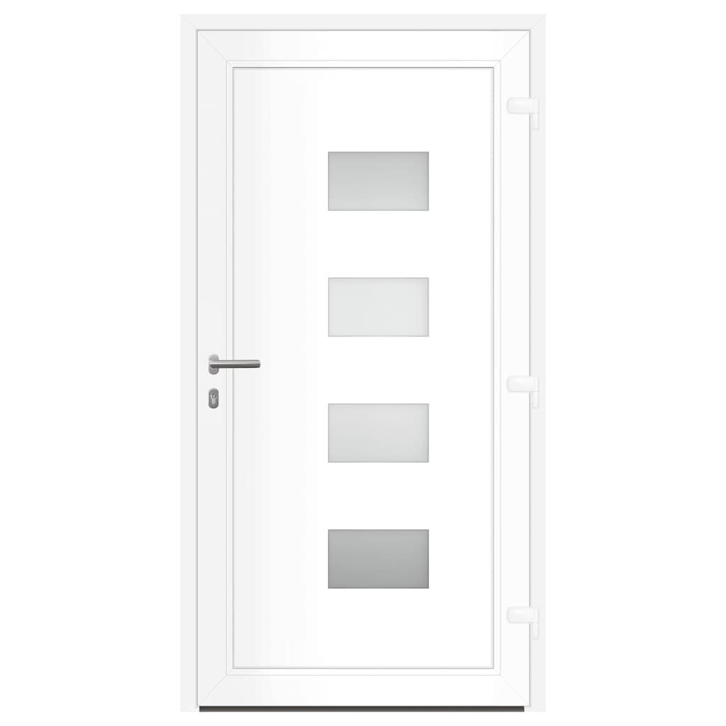 Voordeur 110x210 cm aluminium en PVC wit