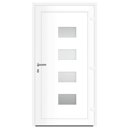 Voordeur 110x210 cm aluminium en PVC wit