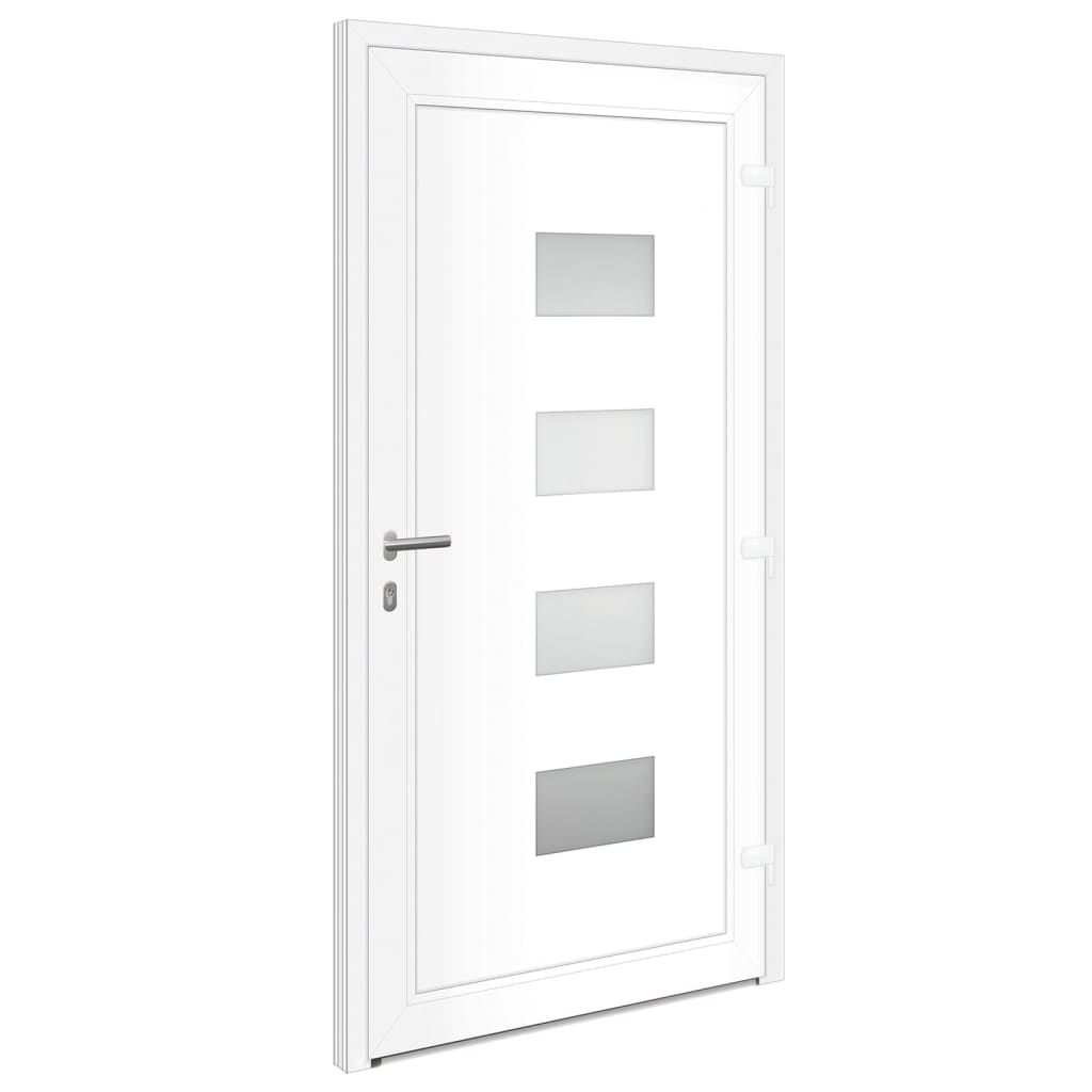 Voordeur 110x210 cm aluminium en PVC wit