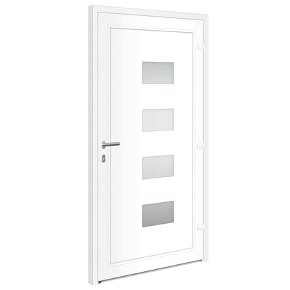 Voordeur 110x210 cm aluminium en PVC wit