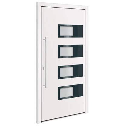 Voordeur 100x200 cm aluminium en PVC wit