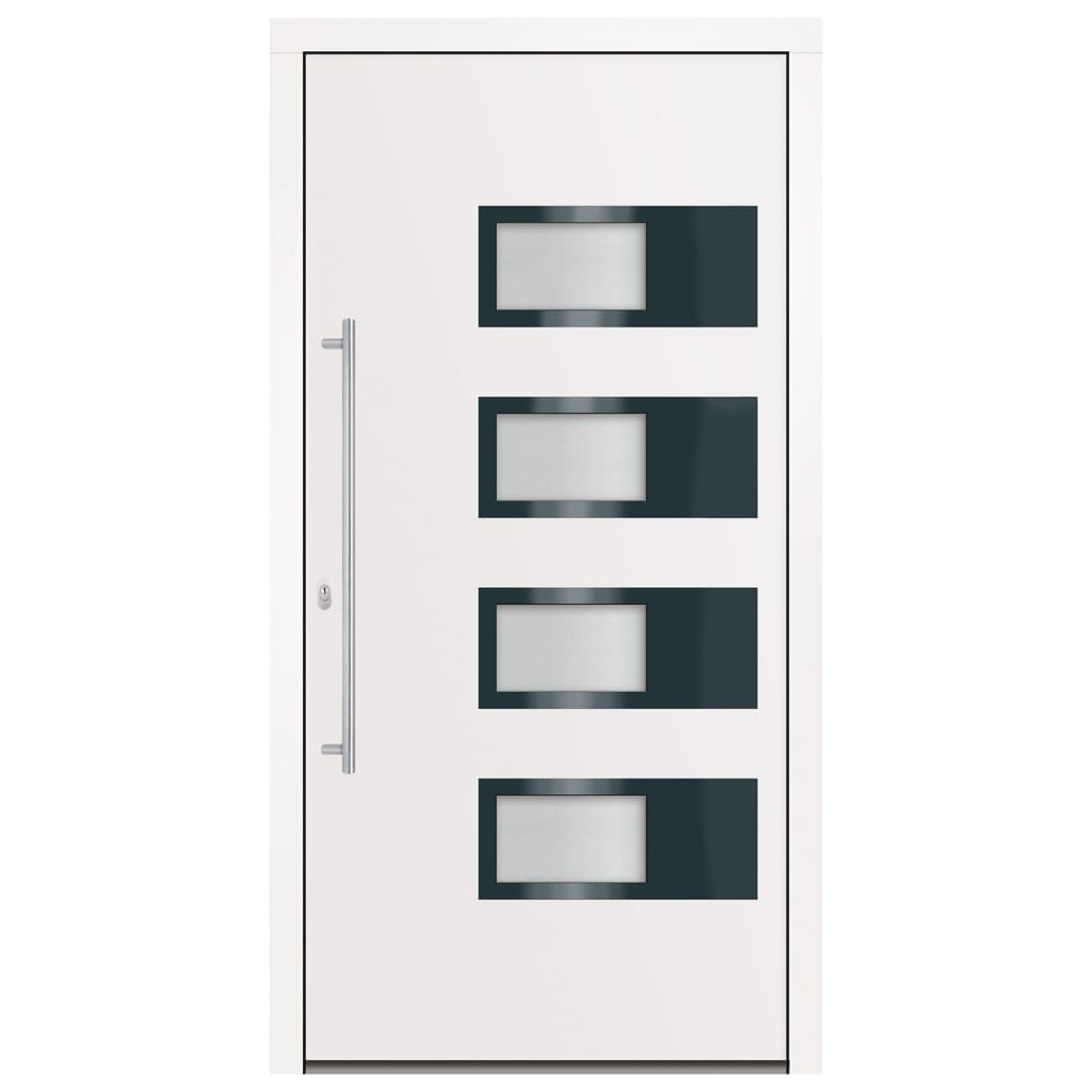 Voordeur 100x200 cm aluminium en PVC wit