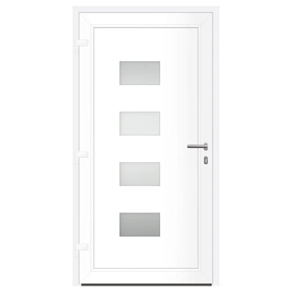 Voordeur 100x200 cm aluminium en PVC wit
