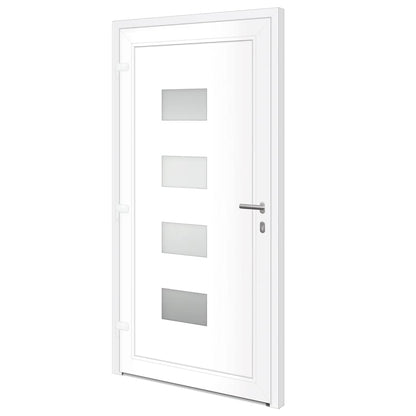 Voordeur 100x200 cm aluminium en PVC wit