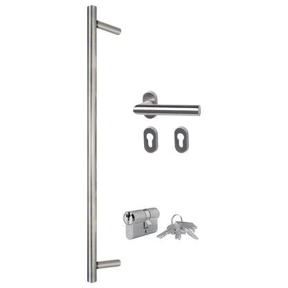 Voordeur 100x200 cm aluminium en PVC wit