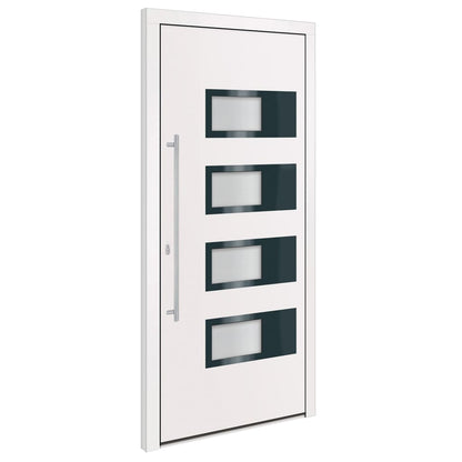 Voordeur 100x210 cm aluminium en PVC wit
