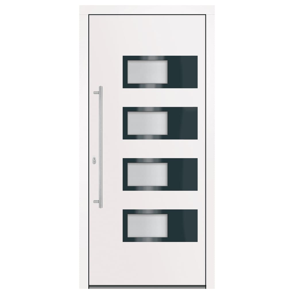 Voordeur 100x210 cm aluminium en PVC wit