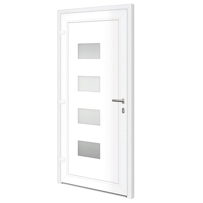 Voordeur 100x210 cm aluminium en PVC wit