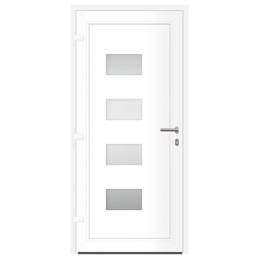 Voordeur 100x210 cm aluminium en PVC wit