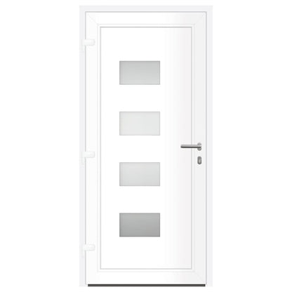 Voordeur 100x210 cm aluminium en PVC wit