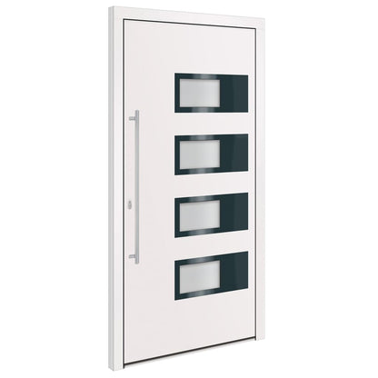 Voordeur 110x210 cm aluminium en PVC wit