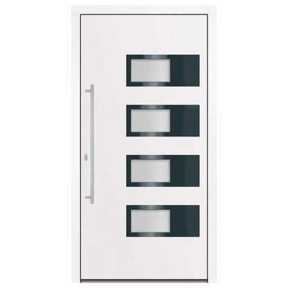 Voordeur 110x210 cm aluminium en PVC wit