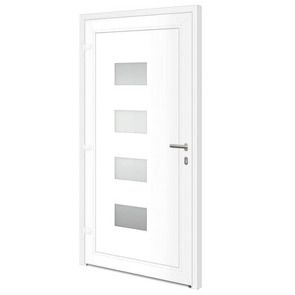 Voordeur 110x210 cm aluminium en PVC wit