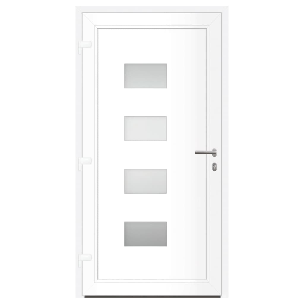 Voordeur 110x210 cm aluminium en PVC wit