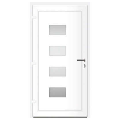 Voordeur 110x210 cm aluminium en PVC wit
