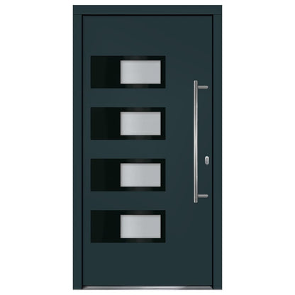 Voordeur 100x200 cm aluminium en PVC antracietkleurig