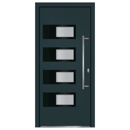 Voordeur 100x210 cm aluminium en PVC antracietkleurig