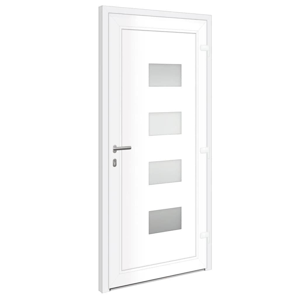 Voordeur 100x210 cm aluminium en PVC antracietkleurig