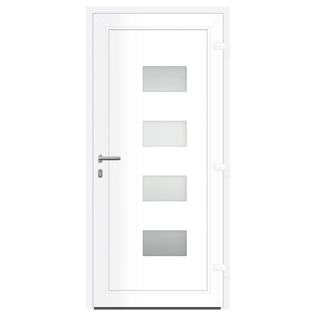 Voordeur 100x210 cm aluminium en PVC antracietkleurig