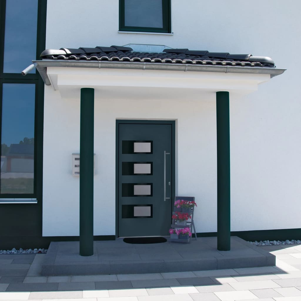 Voordeur 100x210 cm aluminium en PVC antracietkleurig