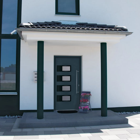 Voordeur 100x210 cm aluminium en PVC antracietkleurig