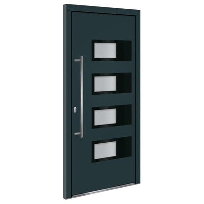 Voordeur 100x210 cm aluminium en PVC antracietkleurig