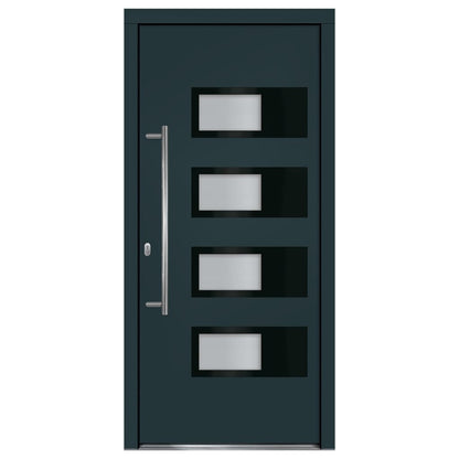 Voordeur 100x210 cm aluminium en PVC antracietkleurig