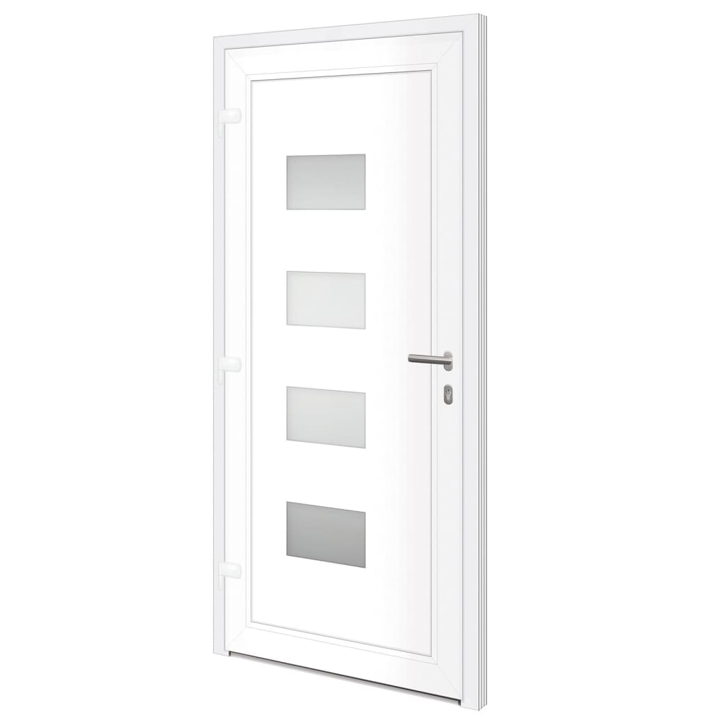 Voordeur 100x210 cm aluminium en PVC antracietkleurig