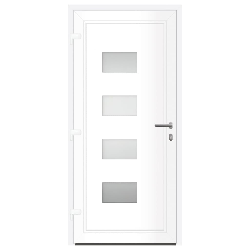 Voordeur 100x210 cm aluminium en PVC antracietkleurig