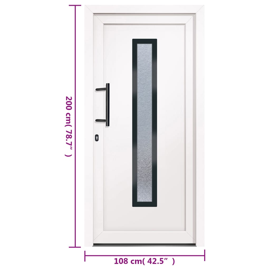 Voordeur 108x200 cm PVC wit